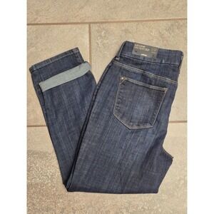 Chico's So Slimming Girlfriend Crop Jeans 0.5P Petite 6 Dark Wash NWT